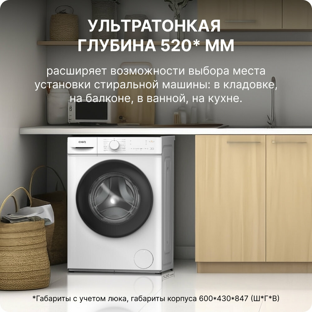 CHiQ CFL70-12386BM3W купить в Москве стиральную машину по низкой цене с  доставкой по акции