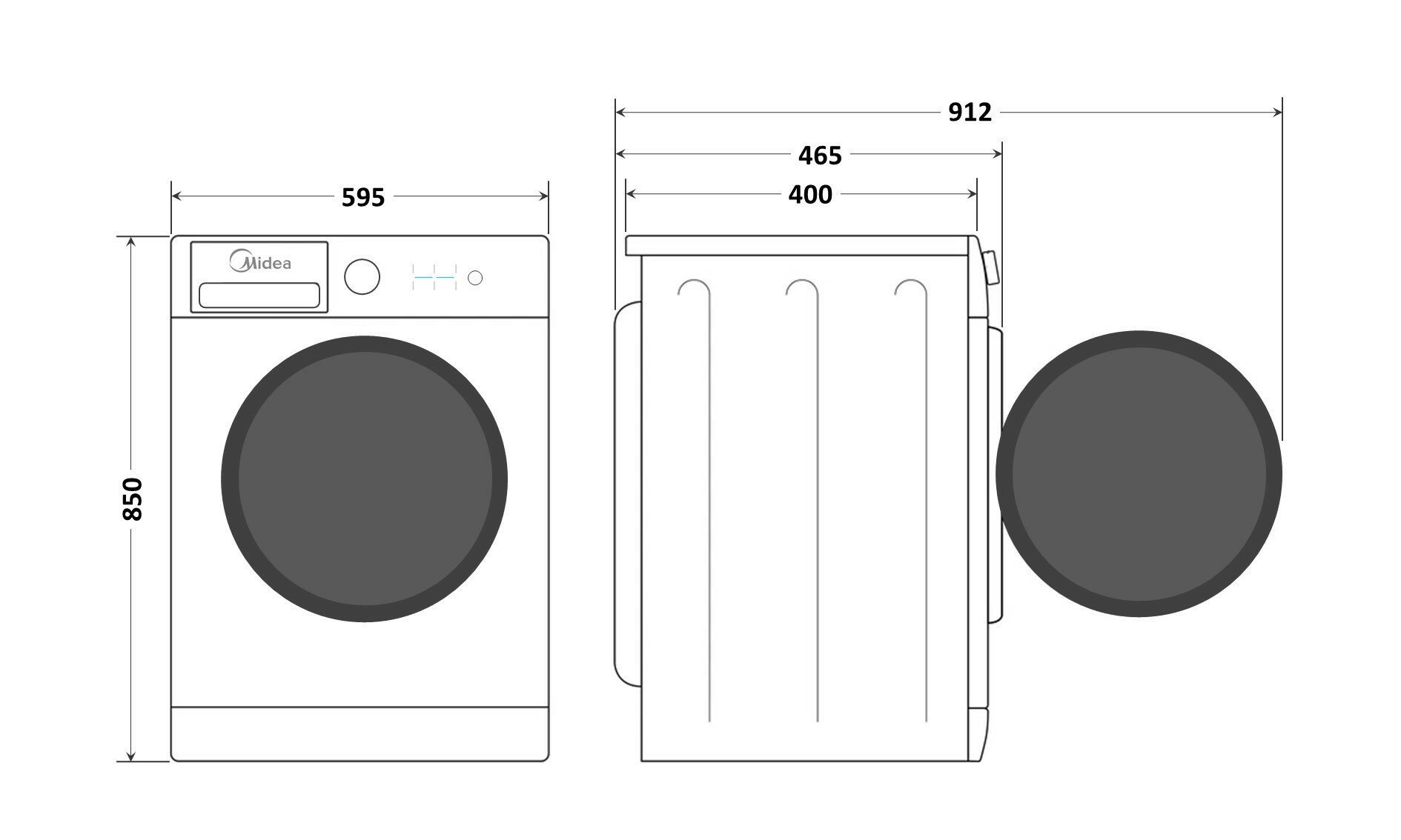 Стиральная машина Midea MF100W70BS/W-RU